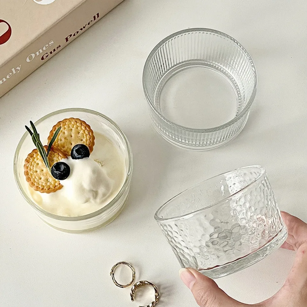 Ins Style Glass Cup - High-Quality Ice Cream, Yogurt, Dessert, and Pudding Bowl for Women - Perfect for Summer and Home Use