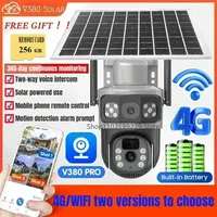 4K 8MP 4G Dual Lens Solar Camera Free 256G Memory Gift Dual Screens Tracking Outdoor WIFI Security CCTV Surveillance IP Camera