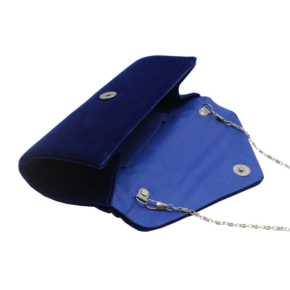 Women Evening Bag Clutch Purse, Handbag With Detachable Chain Strap for Wedding Cocktail Party Velvet Solid Color