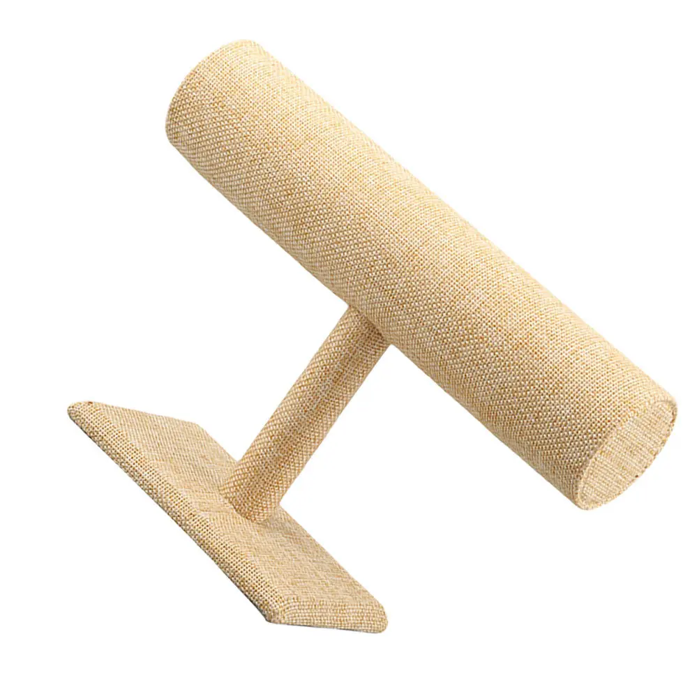 2Pcs Bracelet Display Stand Linen Jewelry Organizer Single Tier Rack for Home Shop Storage Protection Jewelry Display Stand