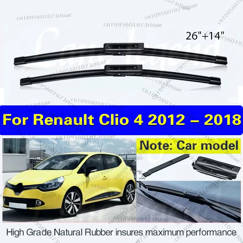 

Car Front Wiper Blades For Renault Clio 4 2012 - 2018 Windshield Windscreen Clean Window Rain Brushes 26"+14" Car Accessories