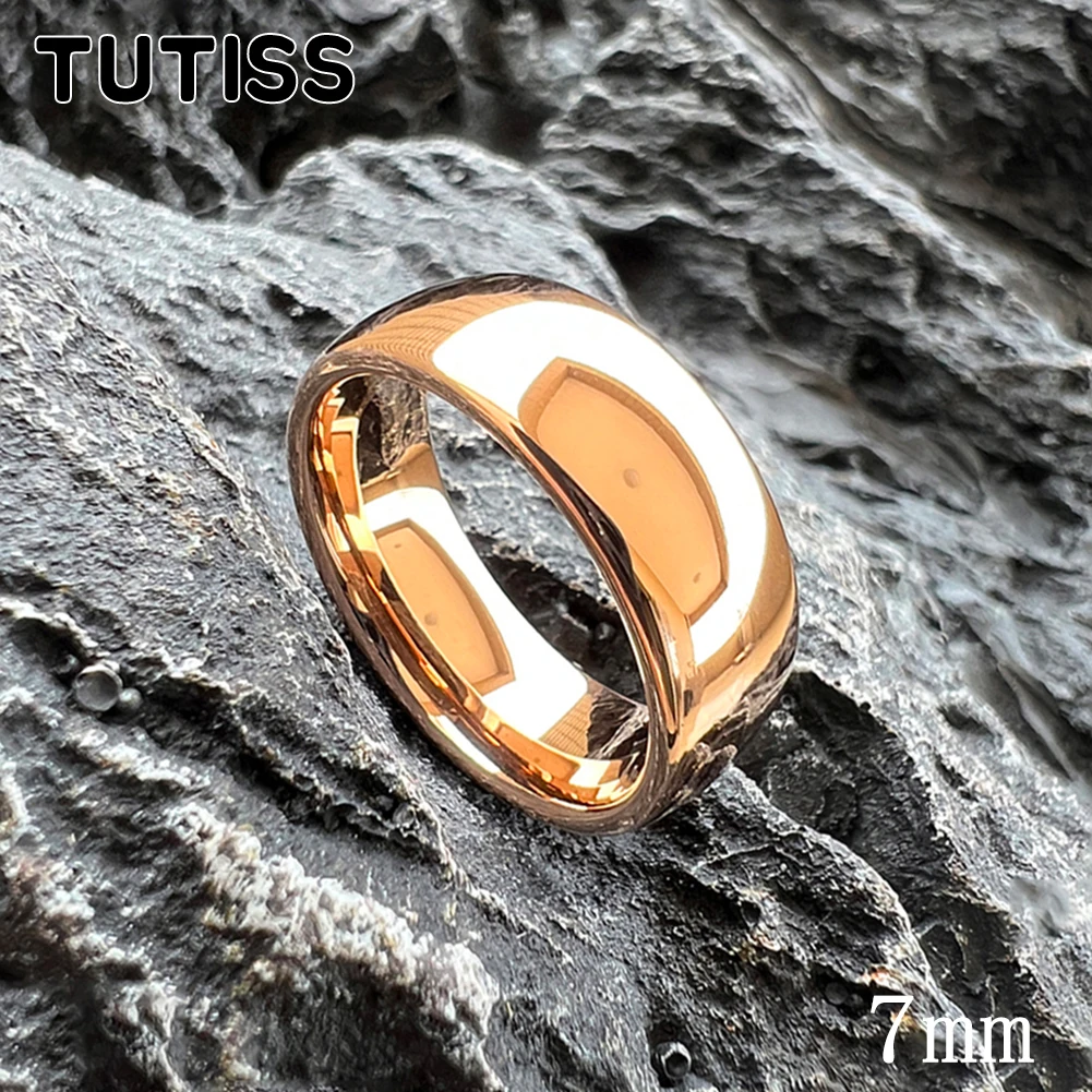 TUTISS 2/3/4/5/6/7/8/10mm Multiwidths Tungsten Carbide Ring Men Women Wedding Band Rose Gold Color Pupular Jewelry