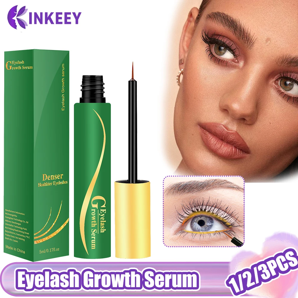 Eyelash Growth Serum Eyebrows Enhancer for Eyelashes Enhancer Eyebrow Growth Longer Thicker Fuller Lashes Hair Growth Liquid 5ml