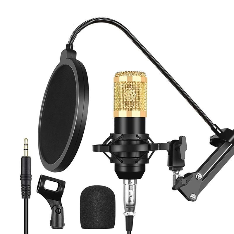 

Condenser Microphone Set USB Microphone Audio Dynamic System Kit Cantilever Bracket Anti-Spray Net Set Sound Record