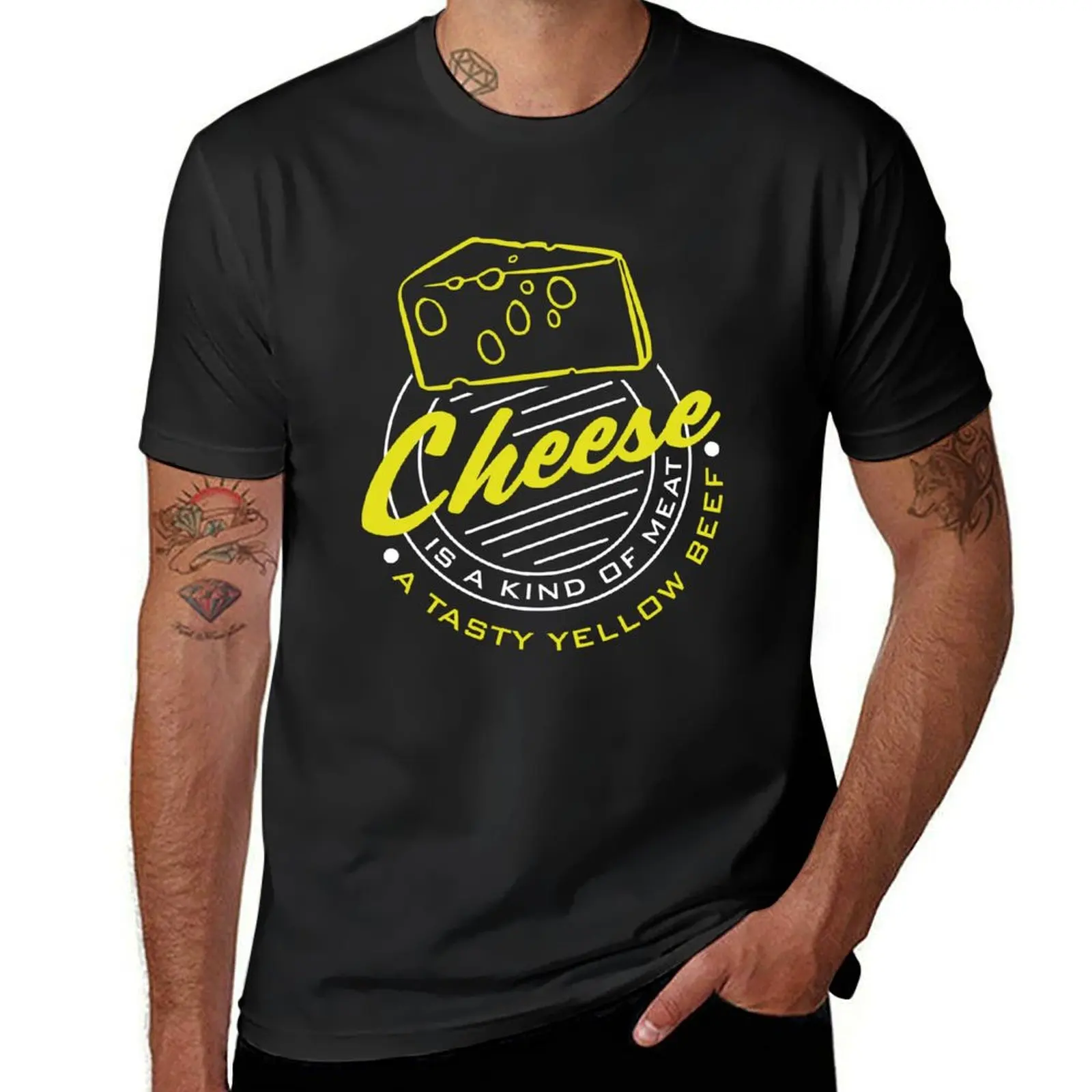 Cheese is a kind of Meat a Tasty Yellow Beef T-Shirt sublime summer clothes mens t shirts