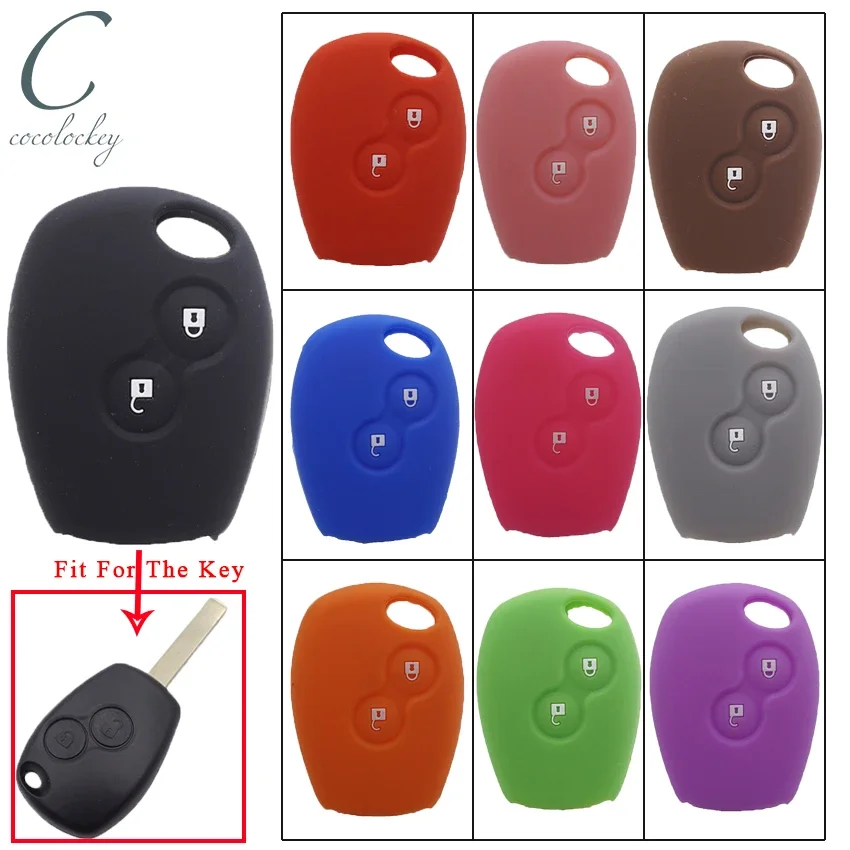 

Cocolockey Silicone Car Key Cover for Renault 2 Buttons Kangoo DACIA Scenic Megane Sandero Captur Twingo Modus Remote Control