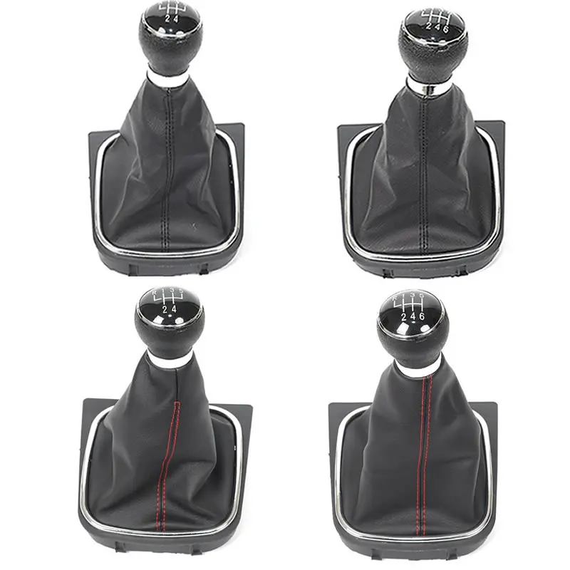 AADD-5 / 6 Speed Gear Shift Knob Lever Stick Head Handball Collar Boot Cover Case For Volkswagen Golf 6 MK6 / Jetta MK5 IV