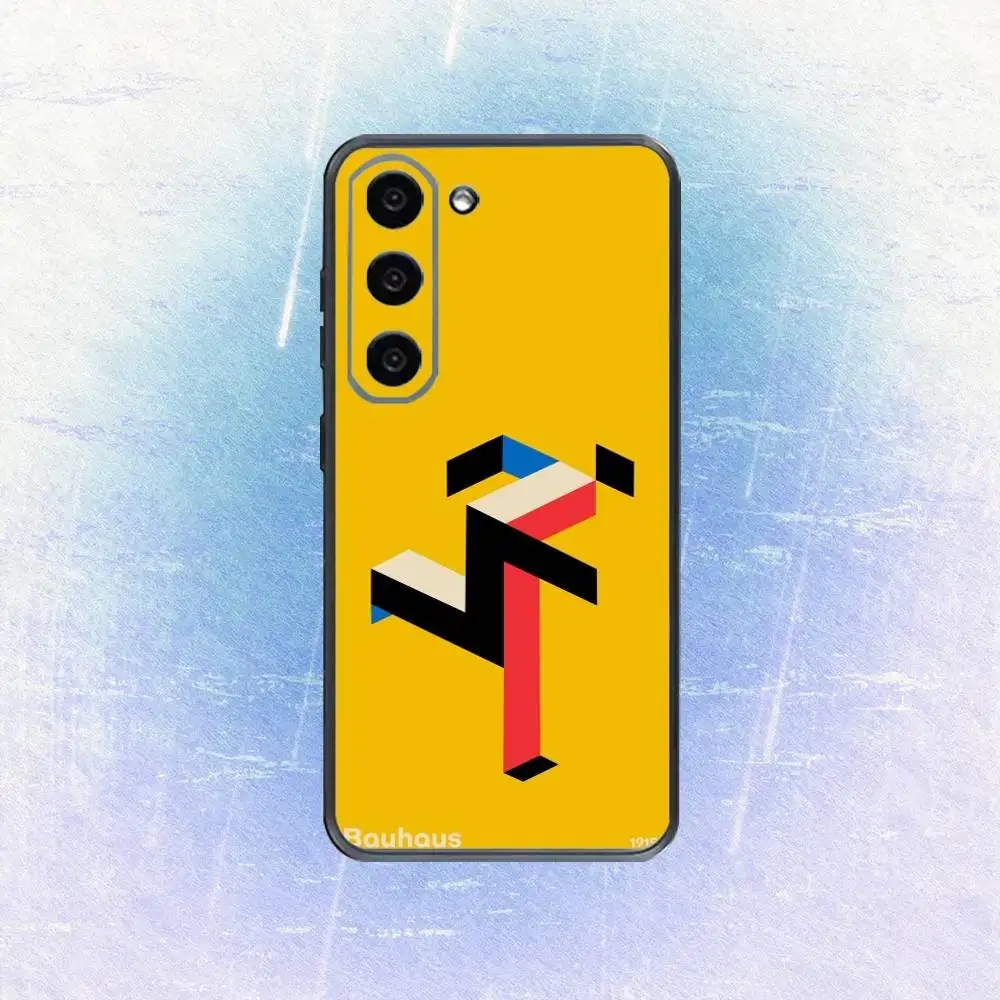 حافظة هاتف G-Geometric Bauhaus Art لهاتف سامسونج جالاكسي A73، A72، A71، A70، A53، A52، A51، غطاء أسود ناعم آخر #6