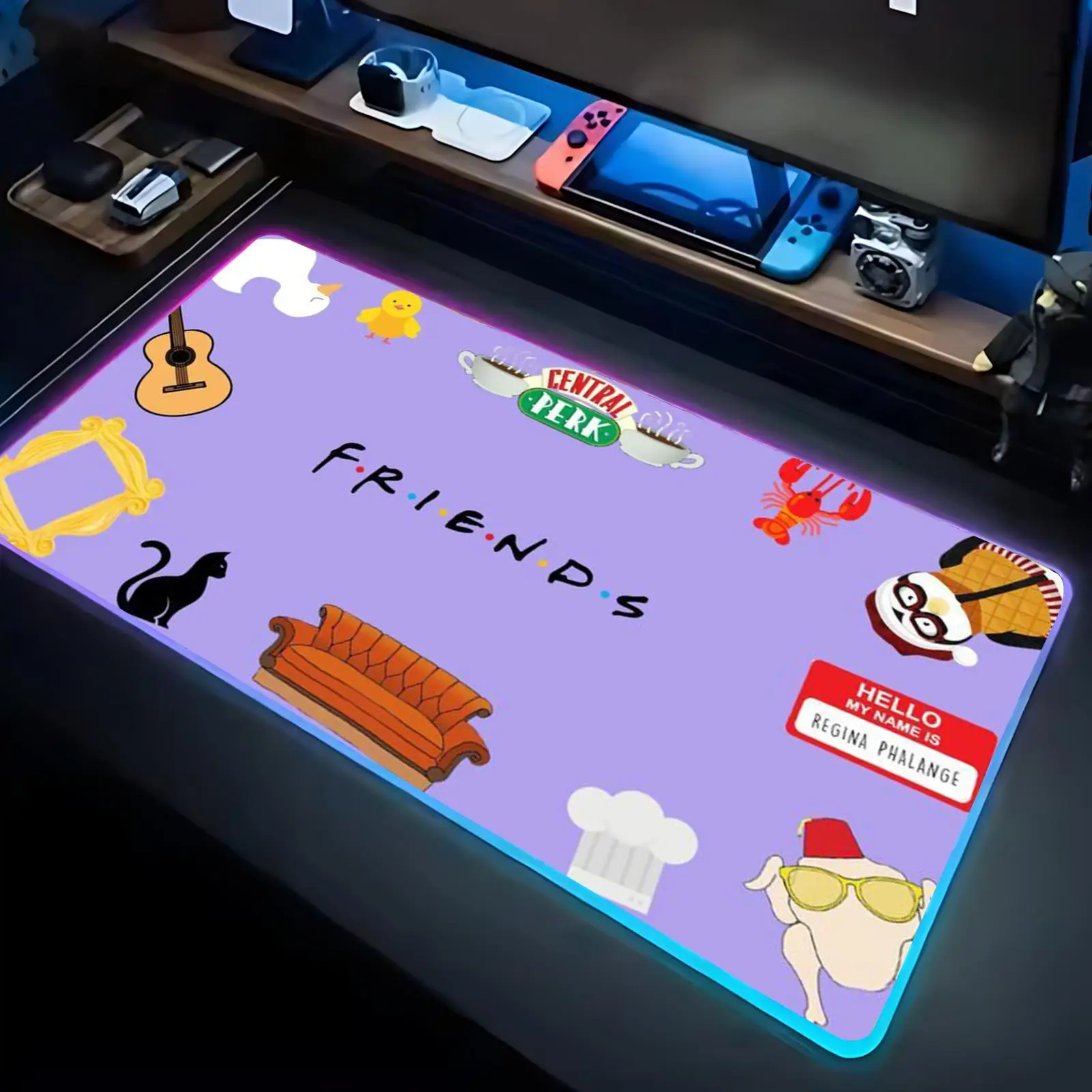 Friends TV Show Mouse Pad RGB Large Gaming Mouse Pad LED Backlit Desk Mat,Game And Office