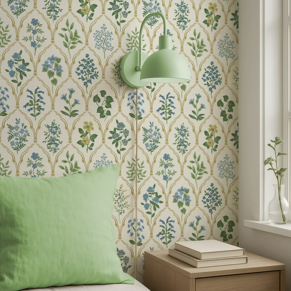 fresh-pastoral-style-pvc-wallpaper-featuring-a-small-floral-pattern-ideal-for-home-decor-including-living-areas-and-entryways