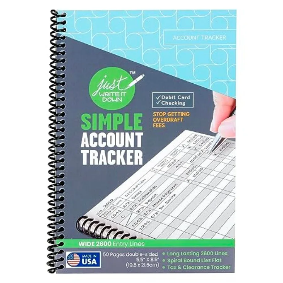 's Premium Check Book Register and Debit Card Ledger Notebook - Checking Account Register, Business Ledger, Cash Log and Expens