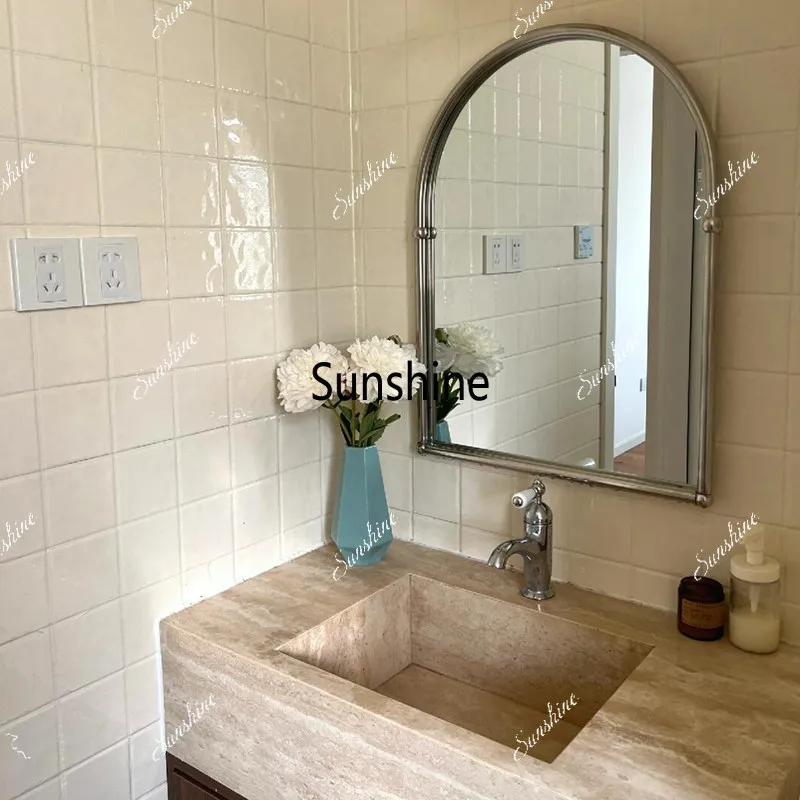 Medieval travertine bathroom cabinet combination under the counter basin washing