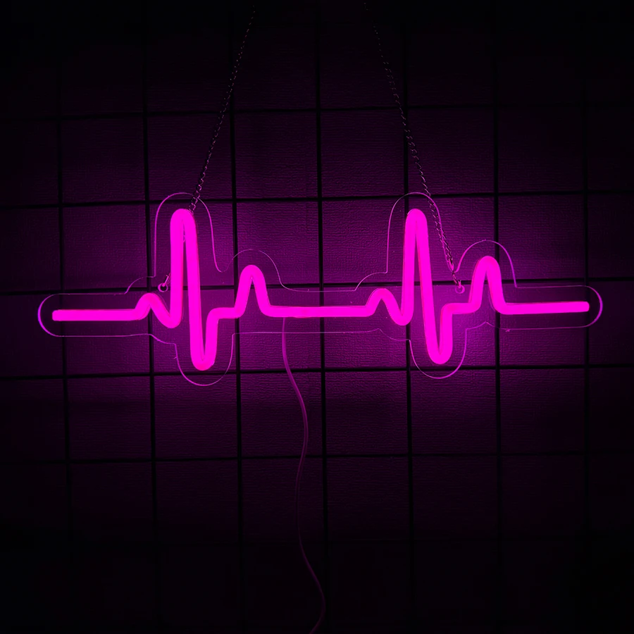 USB Powered Heartbeat Led  Neon Signs Wall  Decor, For Bedroom,Valentine's Day, Gift, Home, Bar, Party, Christmas, Wedding