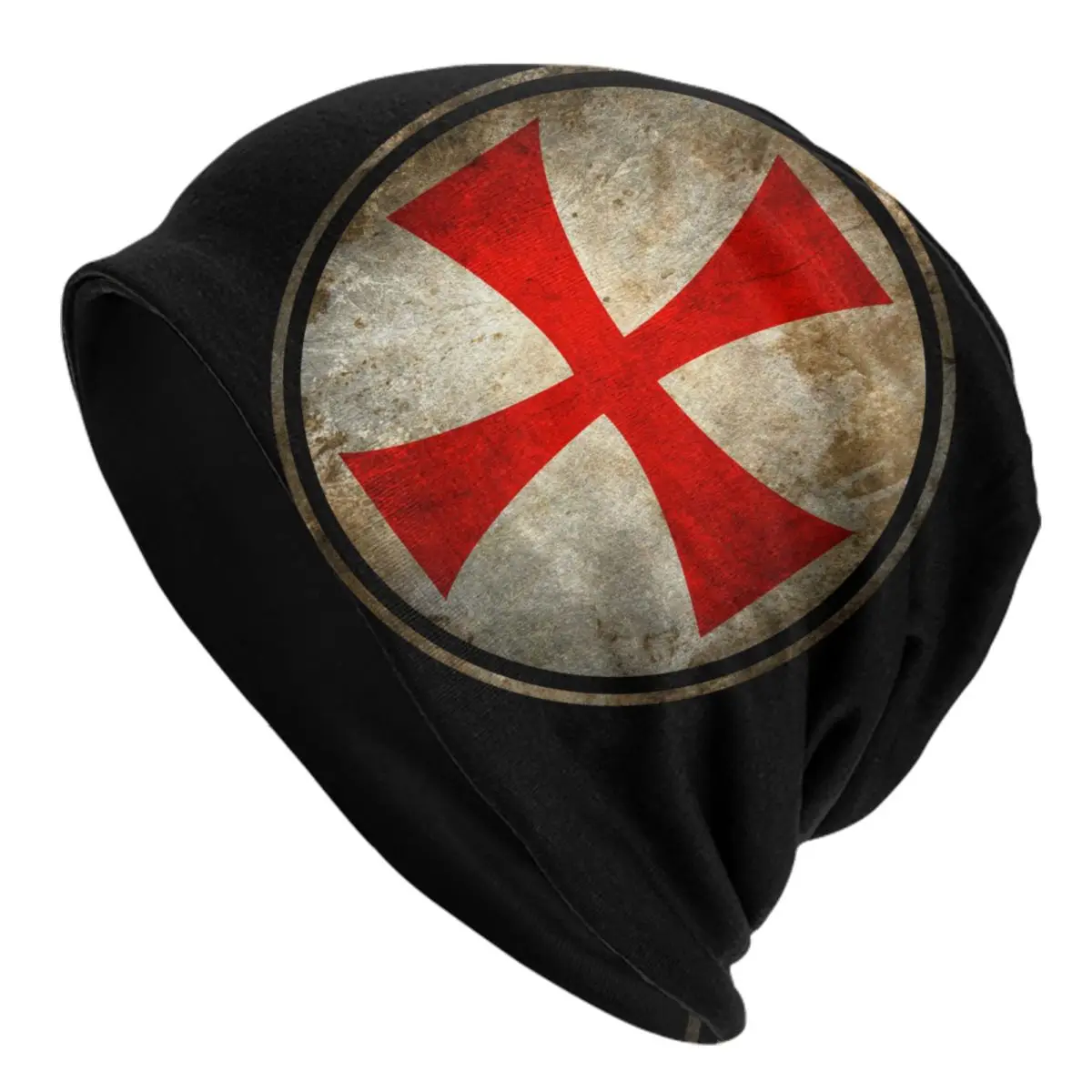 Templar Knight Jerusalem Cross Seal Medieval Warrior Skullies Beanies Caps Hip Hop Winter Warm Knitted Hat Adult Bonnet Hats