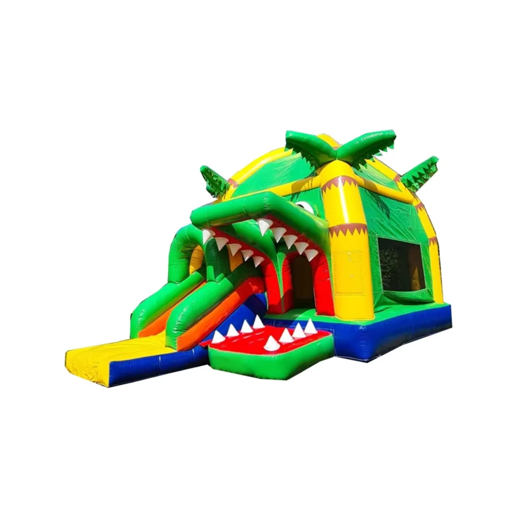 Kids Crocodile Inflatable Bounce House Jumping Castle with Slide Outdoor Garden Party Bouncer Trampoline Toy