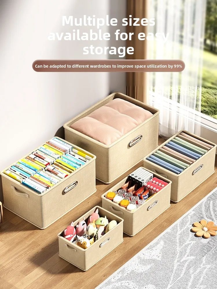 

Большой многослойный органайзер для хранения одежды из хлопка и льна, сверхбольшой устойчивый контейнер для дома