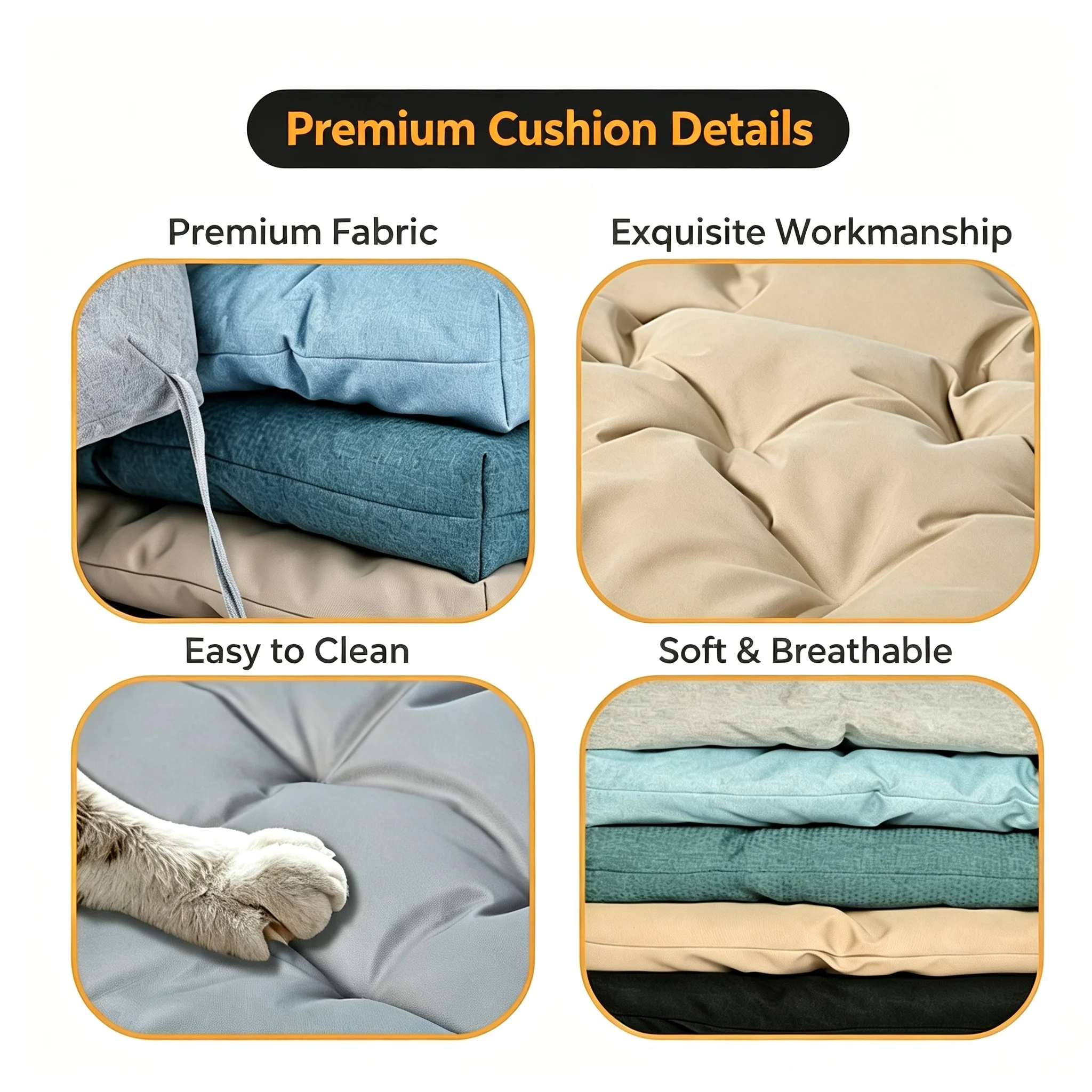 Custom Bench Cushion Indoor Outdoor Piano Swing Seat Pad, Bay Window Patio Garden High Density Foam Decorative Cushion