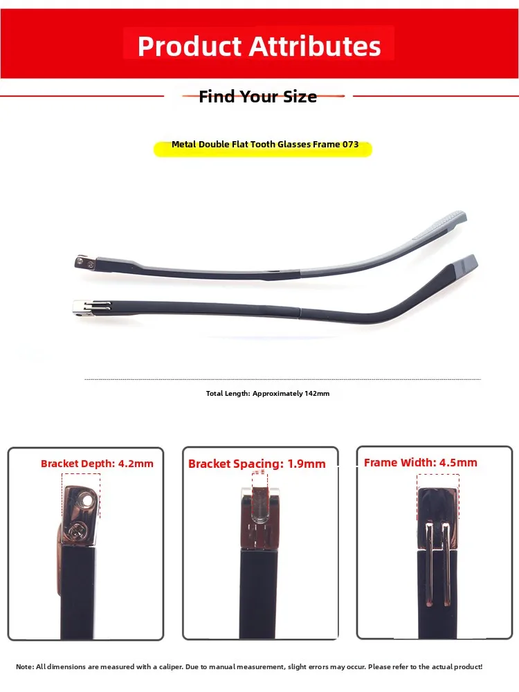 

Metal Double Flat Tooth2 Eyeglass Legs Busin Myopia Frame Men's Eyeglass Foot Accories Repair Replacement Usually Use ...