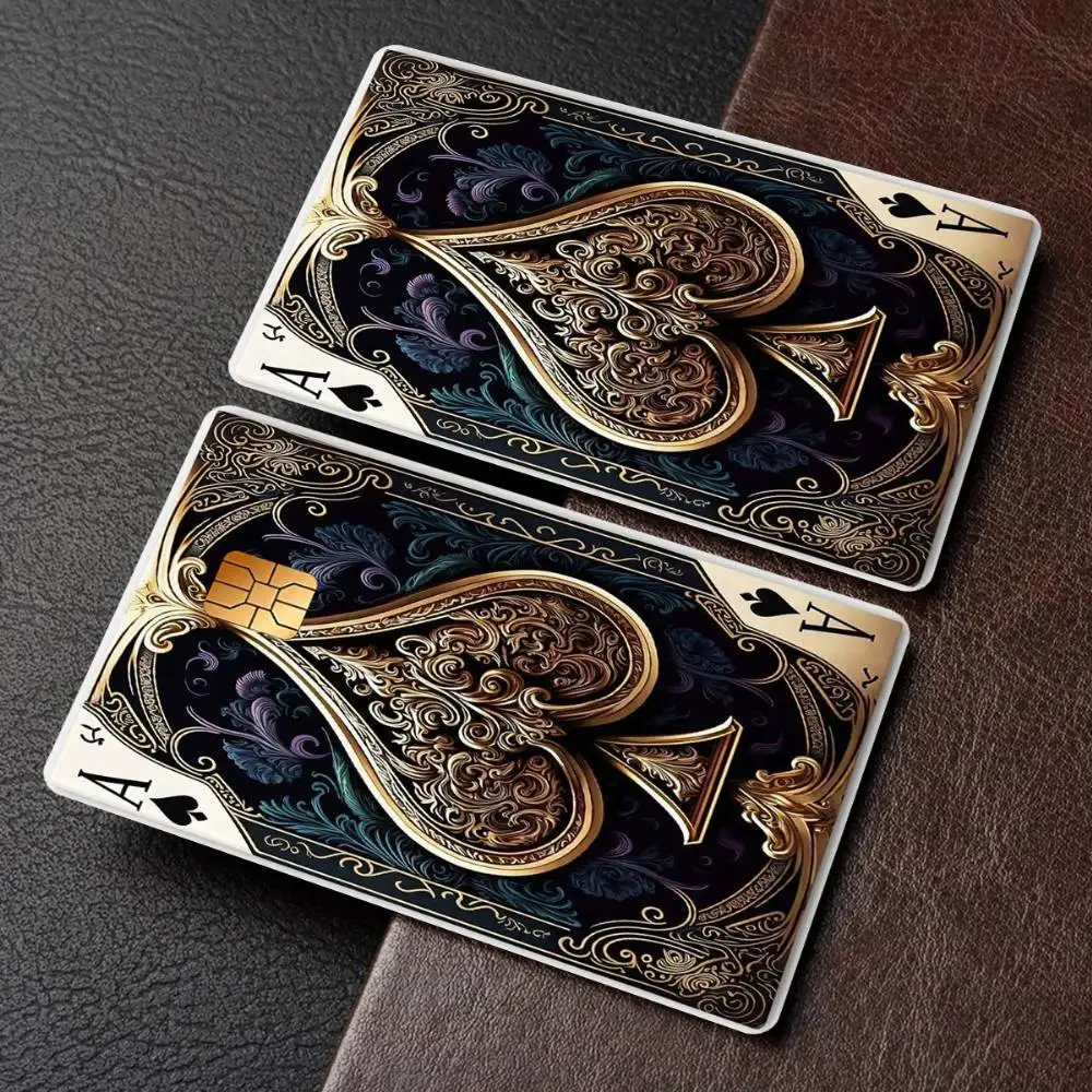 Medieval Vintage Spade A Playing Card Credit Card Sticker Durable PVC Privacy Decal For Credit Transit Debit Cards