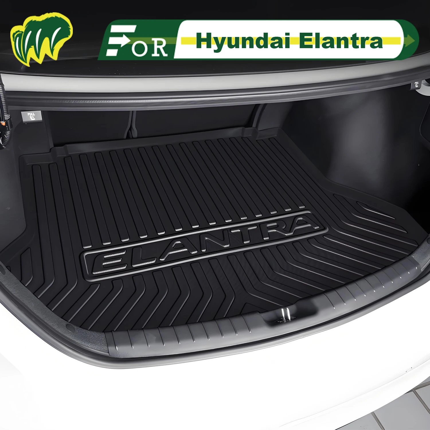 

For Hyundai Elantra 2016-2025 TPE Custom Fit Car Trunk Mat All Season Cargo Mat 3D Shaped Trunk Liner Rear Trunk Protection Mat