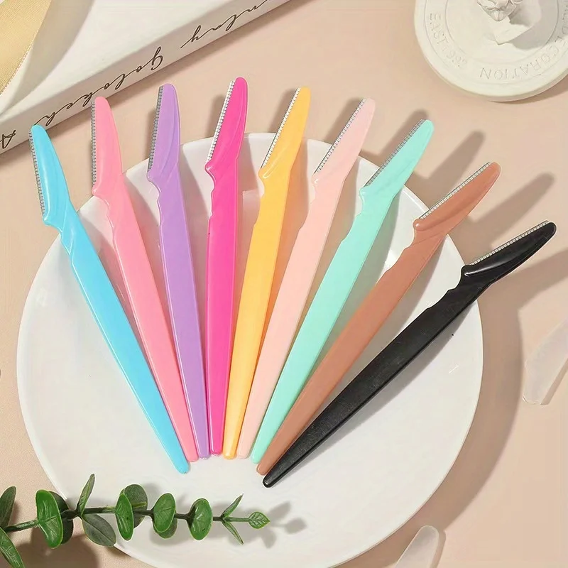 Conjunto de navalha de sobrancelha de 2 peças com capa - Ferramenta profissional para sobrancelhas, esfoliante, aparador de precisão unissex