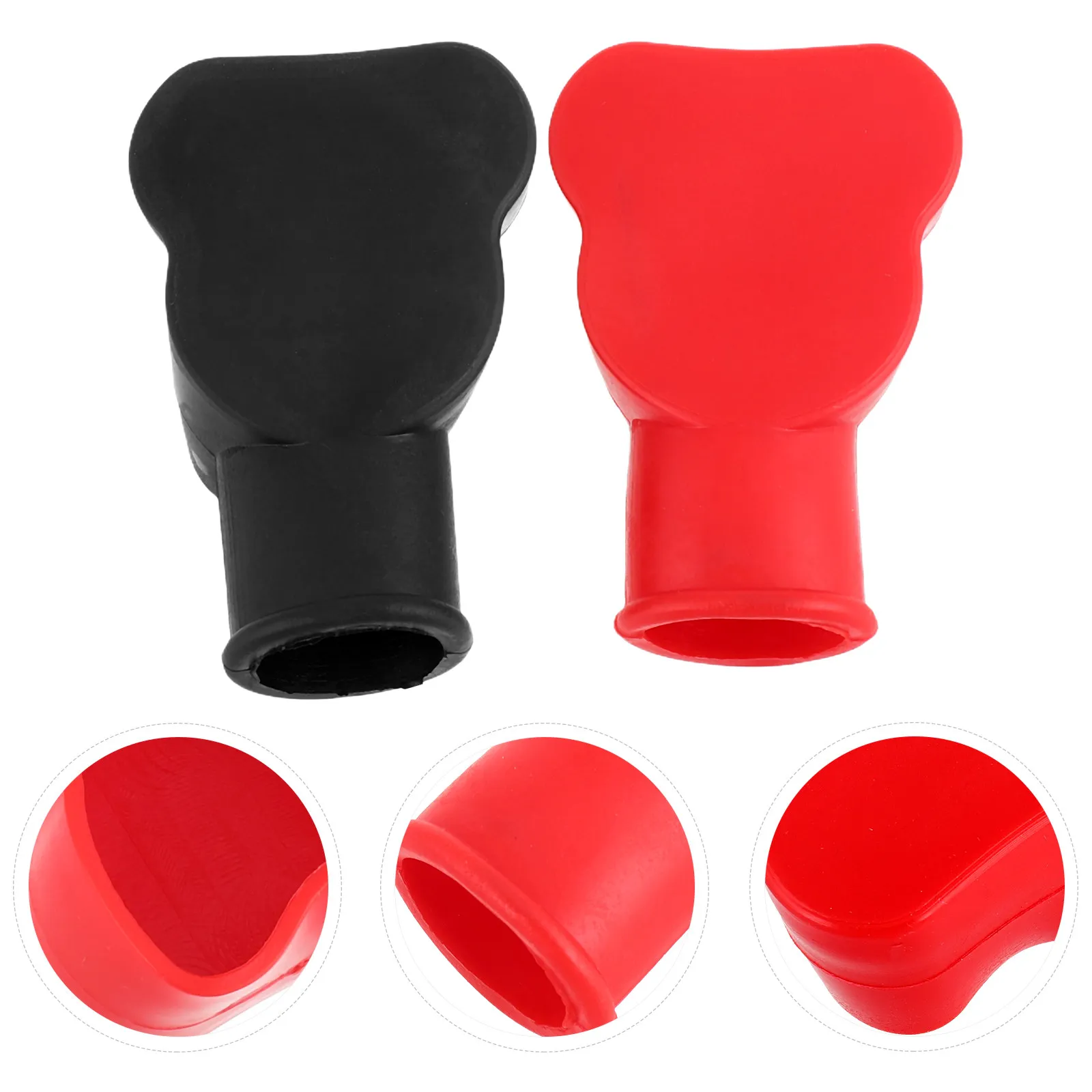 1Pair Battery Terminal Protective Caps PVC Car Battery Cover Insulation Protection Short Circuit Prevention Marine Auto Vehicle