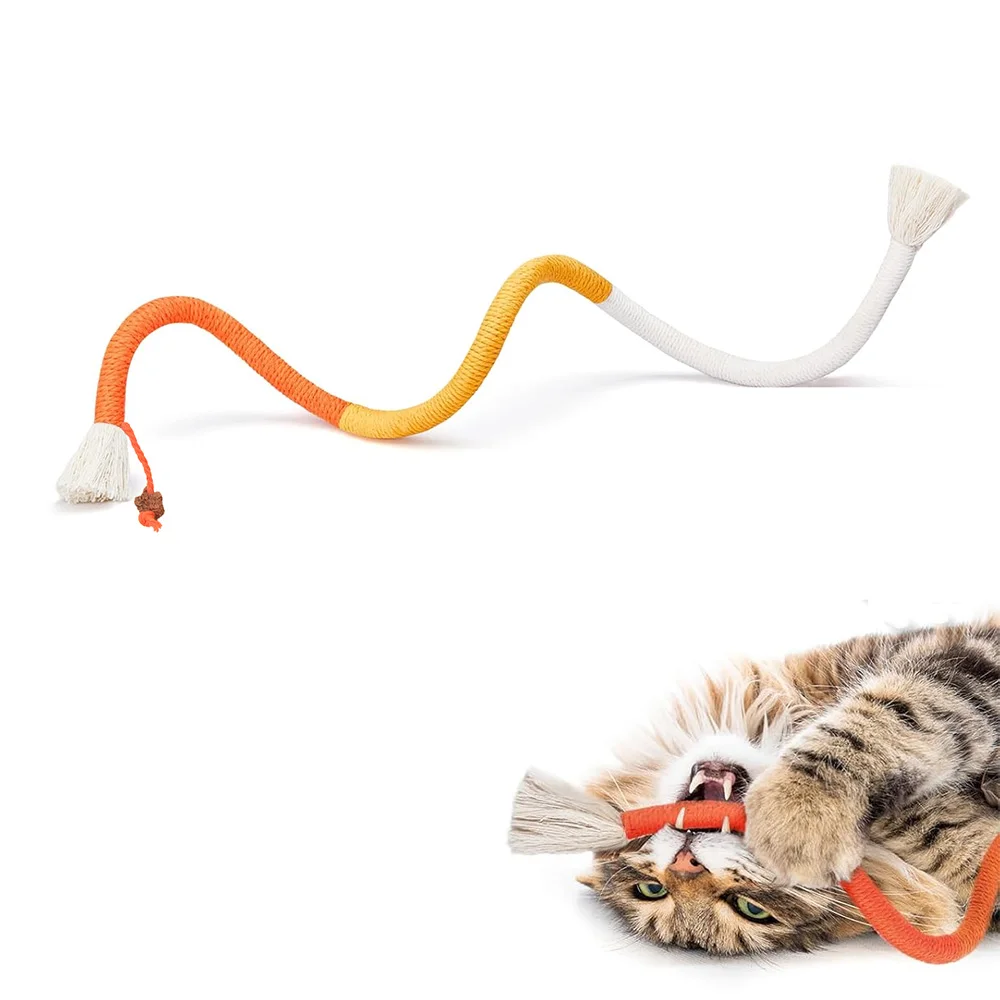 Cat Toys Gnaw Bite Catnip Colored Cotton Rope Grinding Teeth Durable Teasing Cat Clean Mouth Play Toy Pet Supplies Accessories