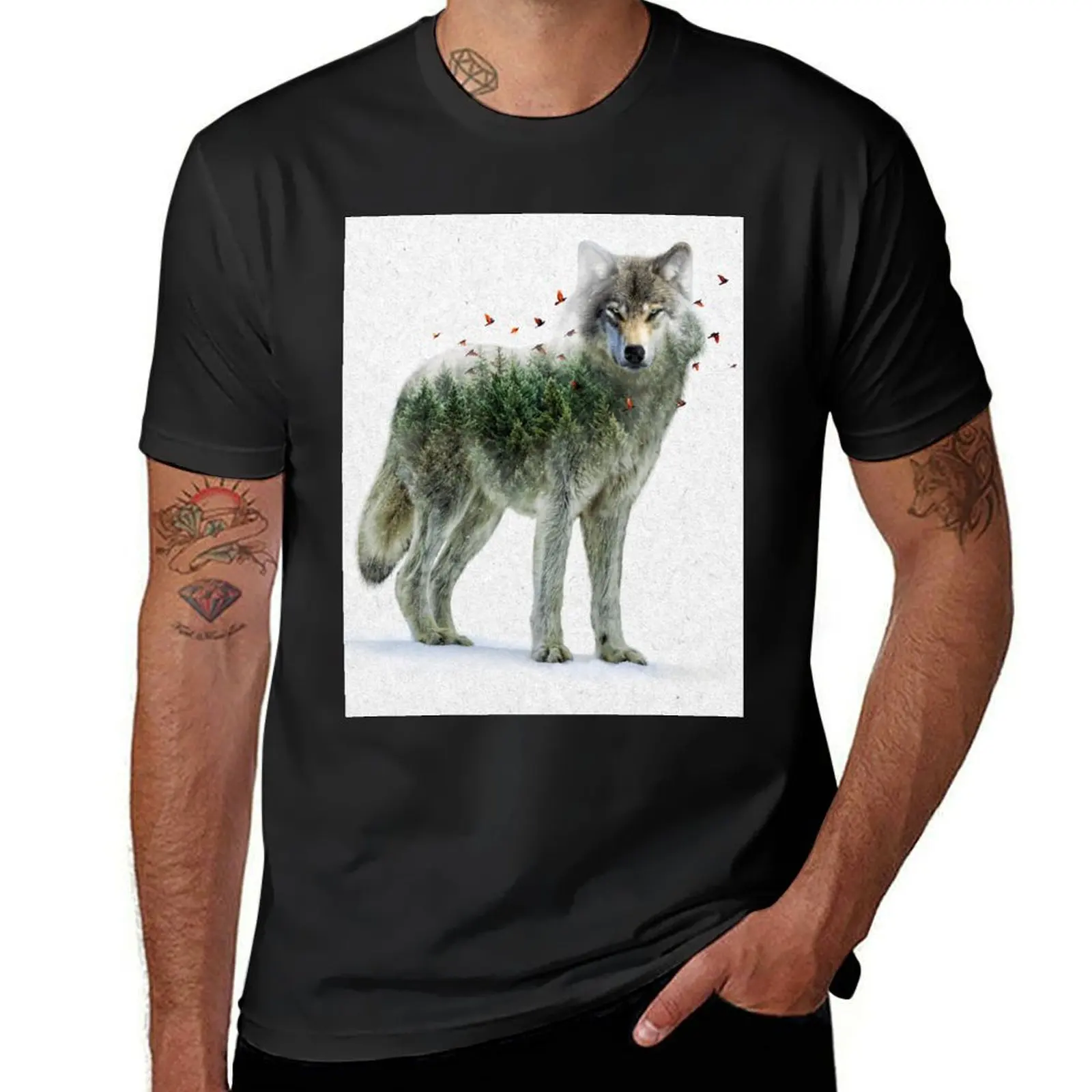 Wild I Shall Stay | Wolf T-Shirt Short sleeve tee summer top mens t shirts