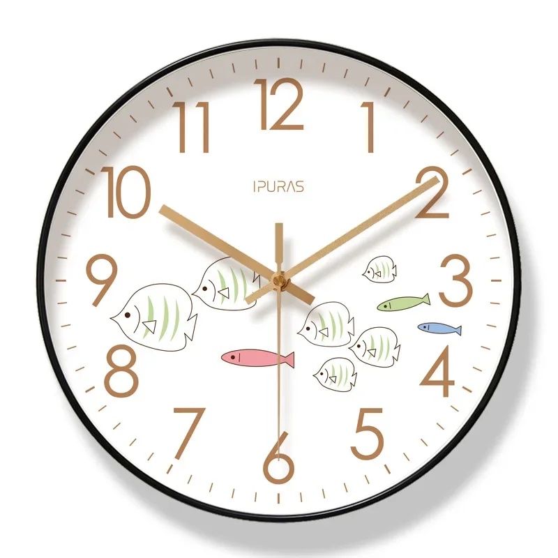 2025 New 10/12/14-inch Undersea Fish Wall Clock Living Room Simple Fantasy Fashion Home Watch Silent Sweep Second Quartz Clock