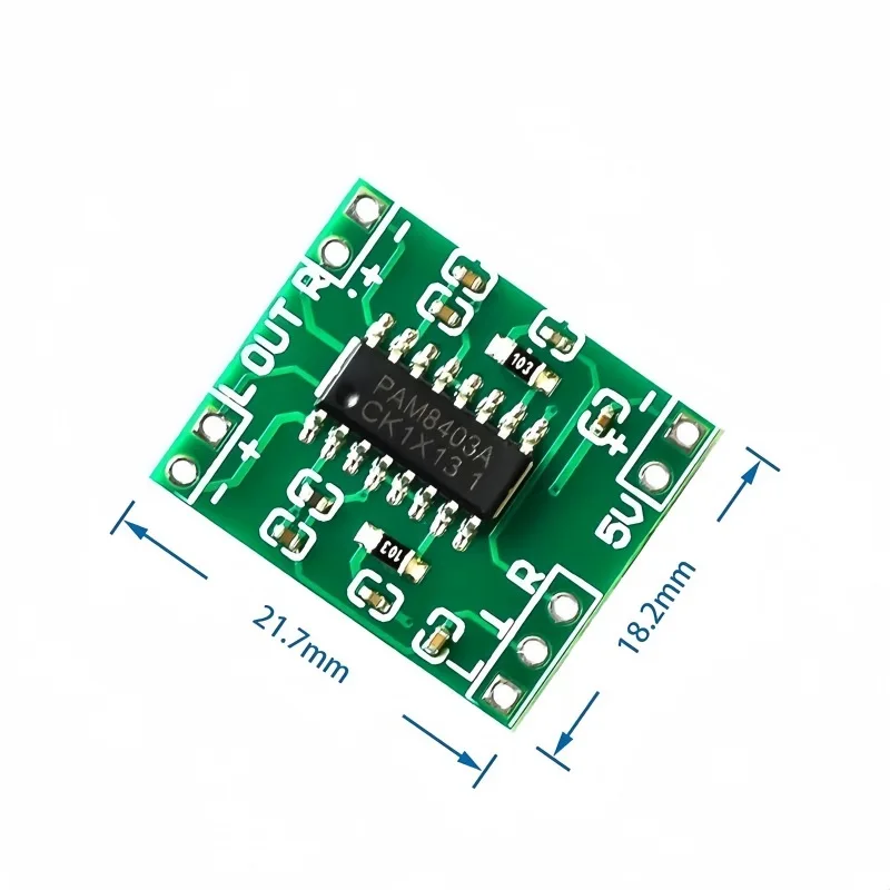 10/30/50/100Pcs Ultra Mini PAM8403 Digital Amplifier Module 2X3W Class D 2.5V 5V USB Powered Audio Board