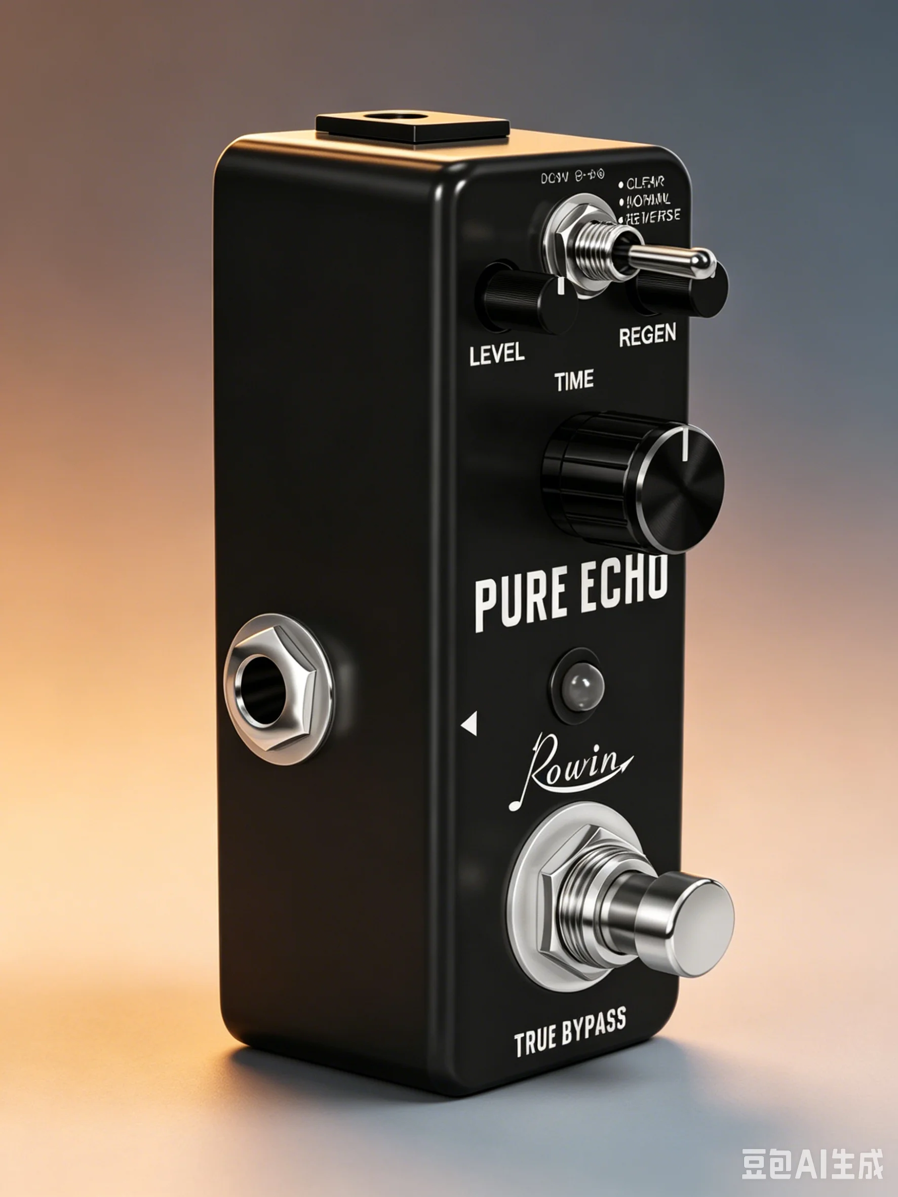 Rowin LEF-3803 Pure Echo Digital Delay Guitar Effect Pedal 3 Modes Clear/Normal/Reverse Echo, Max 1200ms Delay Time, Ture Bypass