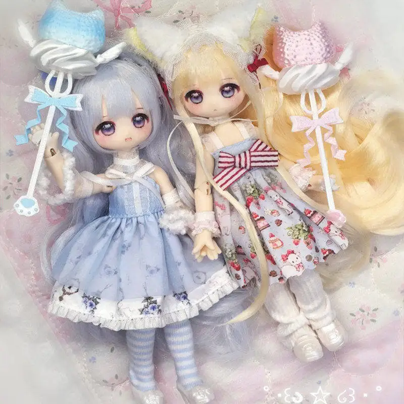 Incredible Doll 1/12 Scale Bjd Doll Articulated Posable Doll With Wig Anime Style Figurine Collectible Blind Box Doll Desktop