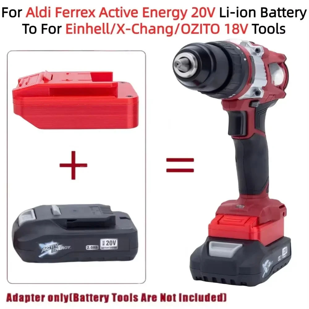 

1 X Battery Adapter/Converter for Aldi Ferrex Active Energy 20V Battery TO Einhell Power x Change OZITO 18V Cordless Power Tools