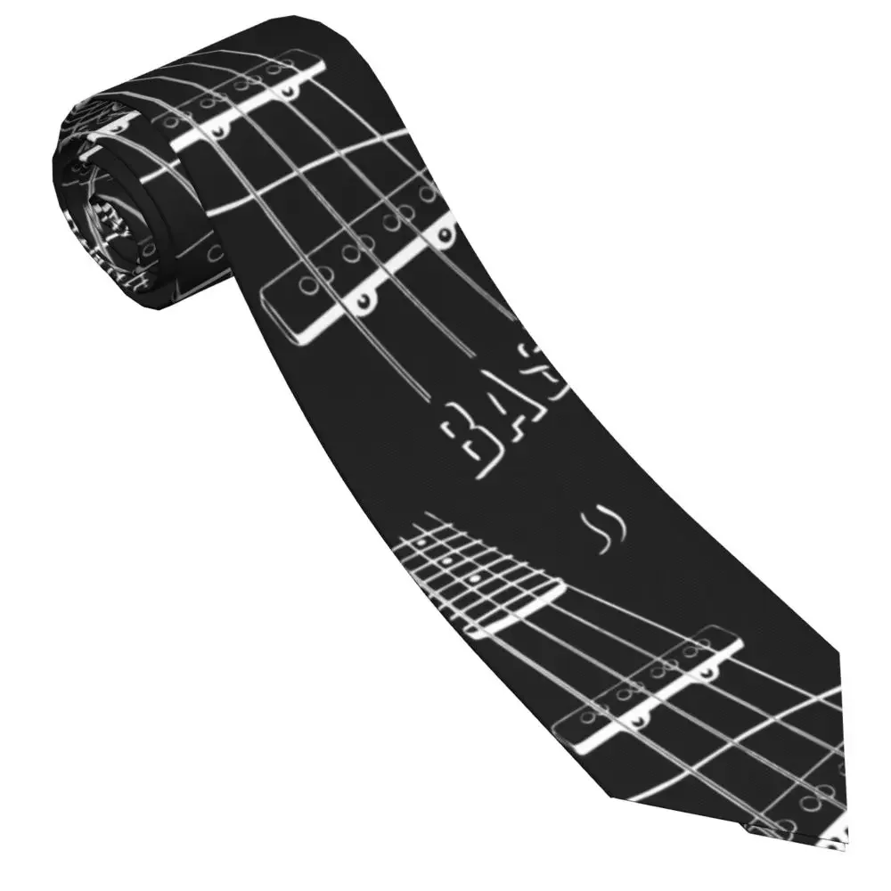 

Bass Guitar Necktie Unisex Polyester 8 cm Neck Tie for Men Skinny Wide Shirt Accessories Gravatas Cosplay Props