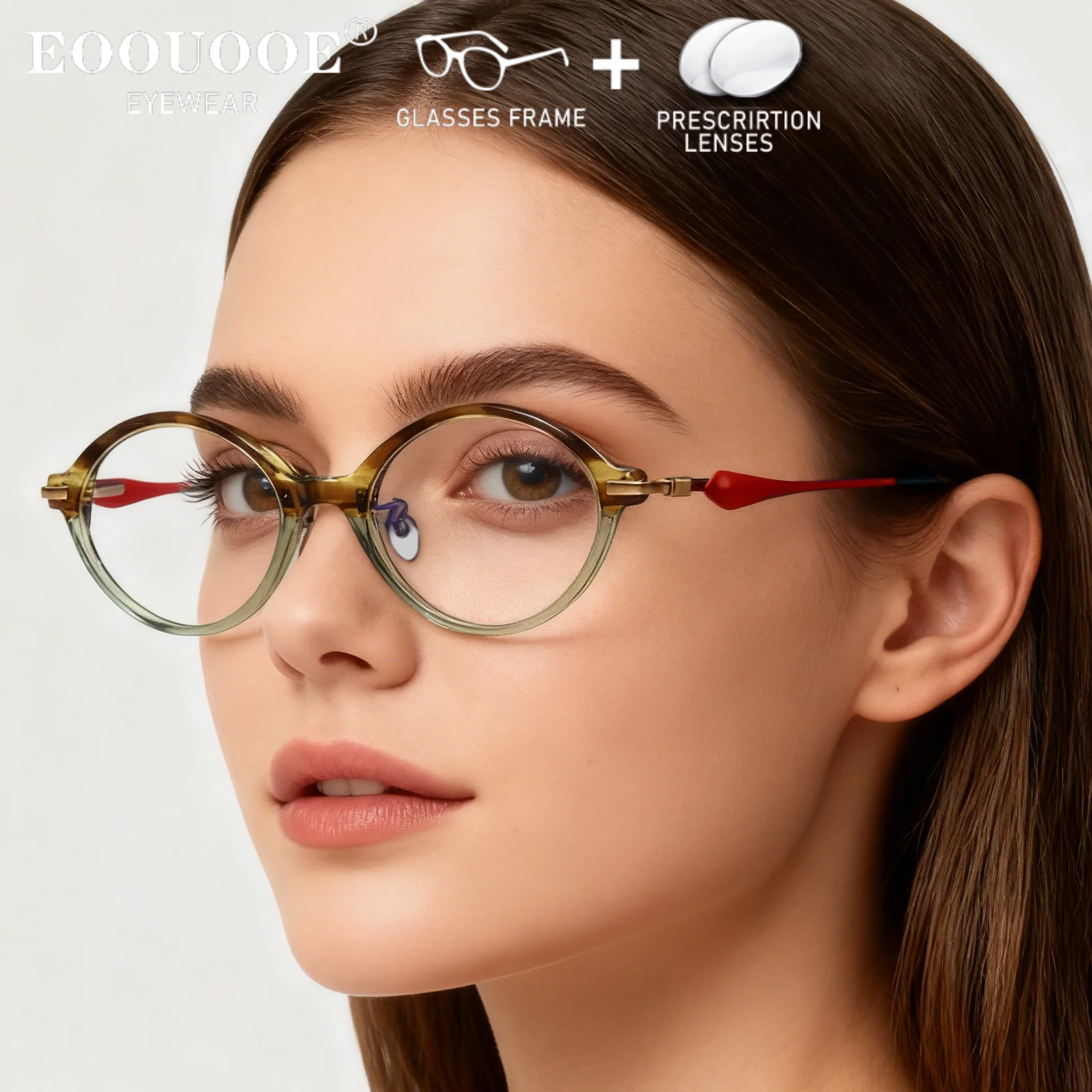 

Good Quality Women Optical Glasses Acetate Pure Titanium Prescription Lenses Progressive Myopia Reading Ocular Fashion Eyewear
