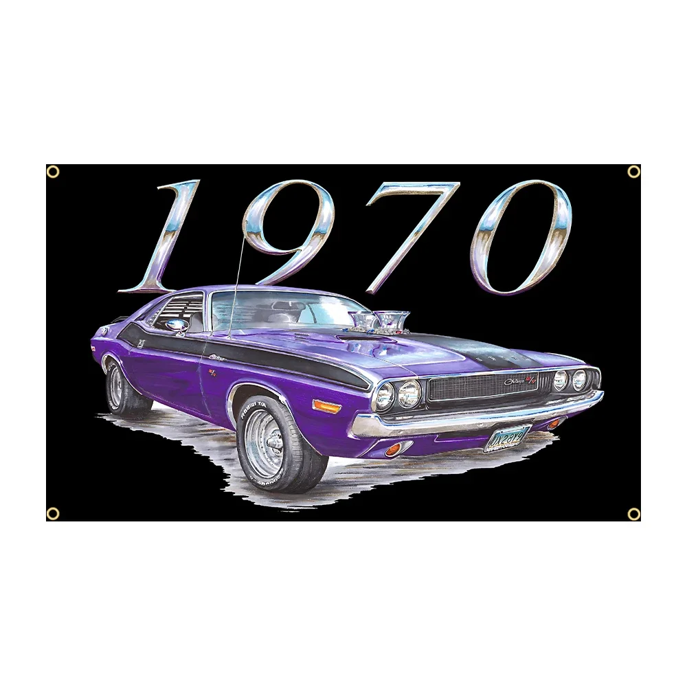 FLAGDOM DodgeS Challenger Flag Polyester Printed 60x90cm Or 90x150cm American Muscle Car Banner Tapestry for Home Decor