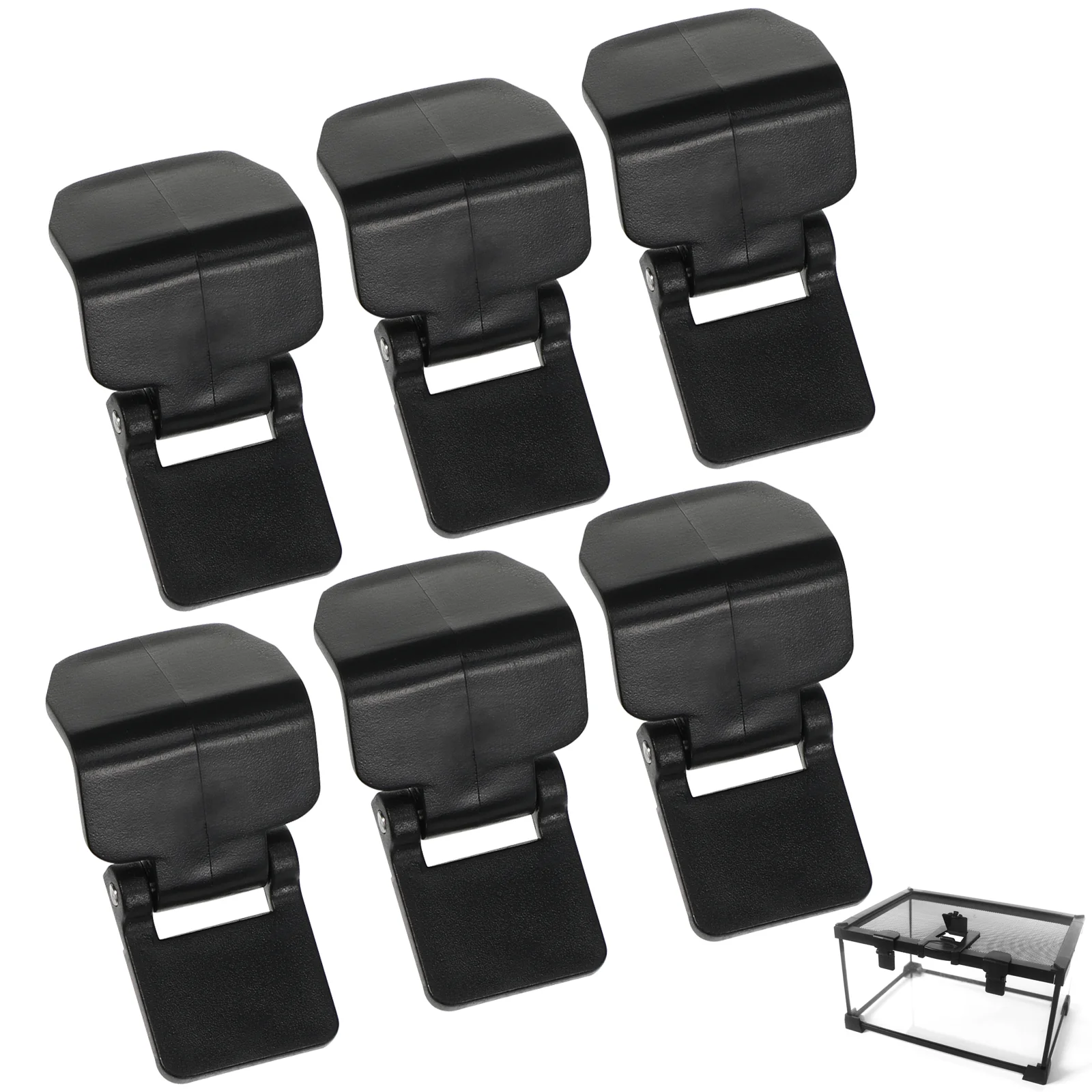 6 Pcs Cylinder Lock Turtle Tank Glass Buckle Jar Reptile Feeding Terrarium Pet Latch Plastic Parts Accessories