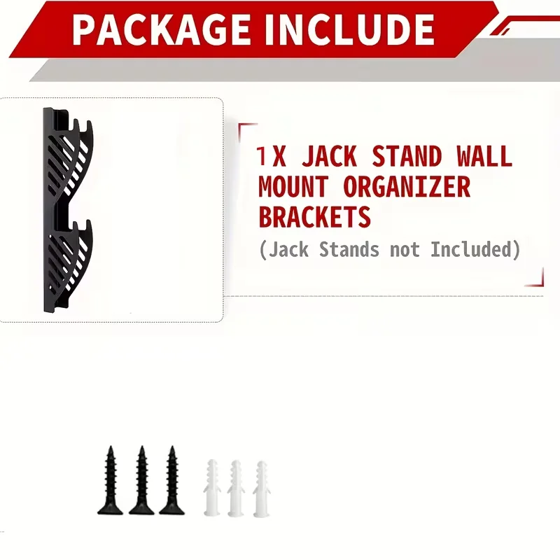 Jack Stand Wall Mount Organizer: Jack Stands Holder Storage Rack Mount - Fit for 2 & 3 Ton Jack Stand (1 Pack)