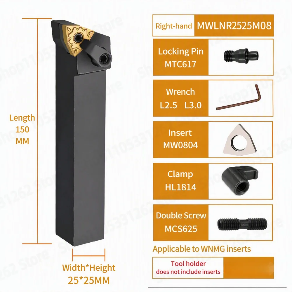MWLNR2525M08 Positive Knife Numerical Control Holder Machine Clamp External Turning Tool Peach End Face Outer Diameter Turning