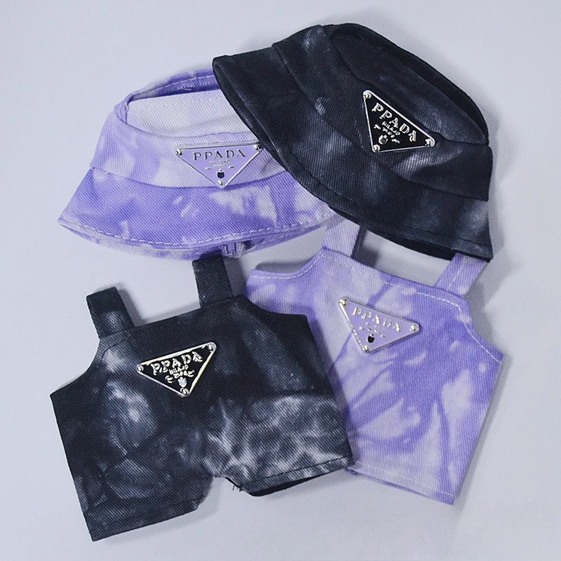 

Для Labubu 17 см ткань для куклы, окрашенный в галстук, джинсовый костюм нагрудник, нарядное платье для куклы, виниловое платье для куклы, сменная одежда для кукол с градиентом