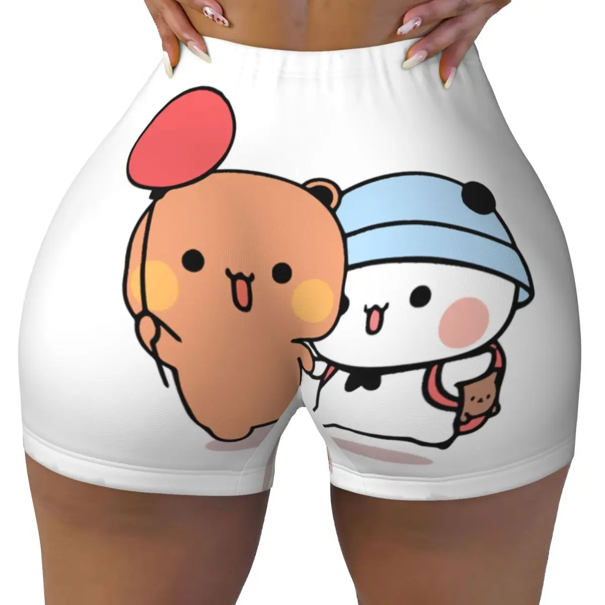 Custom Bear And Panda Bubu Dudu Running Volleyball Workout Shorts Women Athletic Gym Yoga Shorts