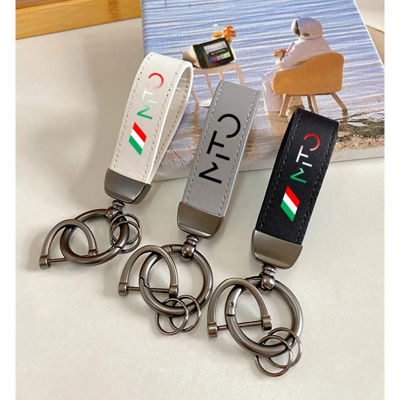 Top Layer Cowhide Key Chain Keyrings Lanyard For Alfa Romeo MITO Car Accessories