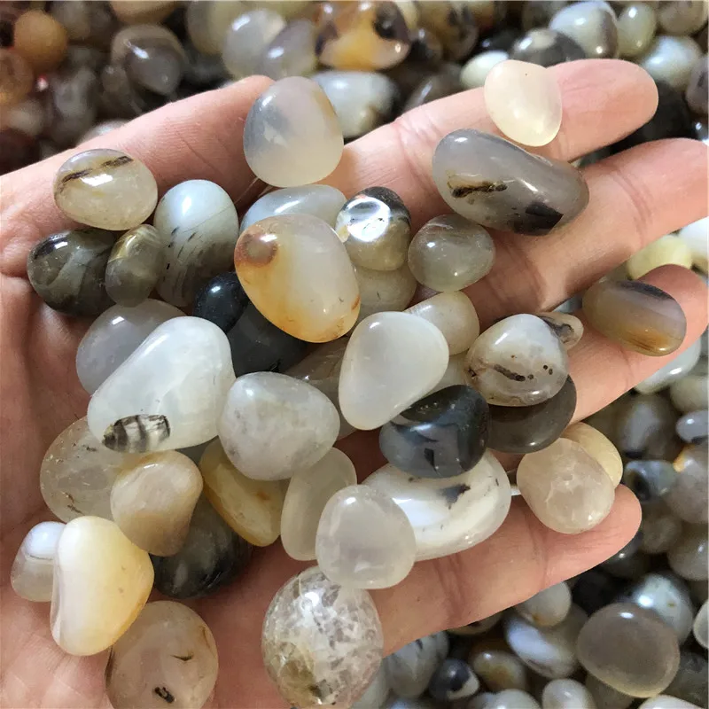 500g Wholesale Natural Aquatic agate tumbles crystal gravel Stones For Decoration