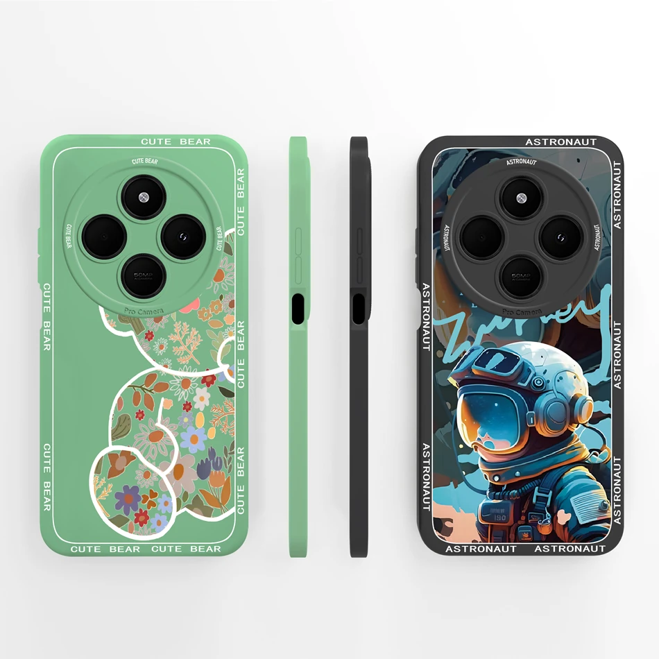 For Redmi 14C Case Cute Panda Soft Liquid Silicone Phone Houisng For Xiaomi Redmi 14 C High Quality Back Cover Couple Funda Gift
