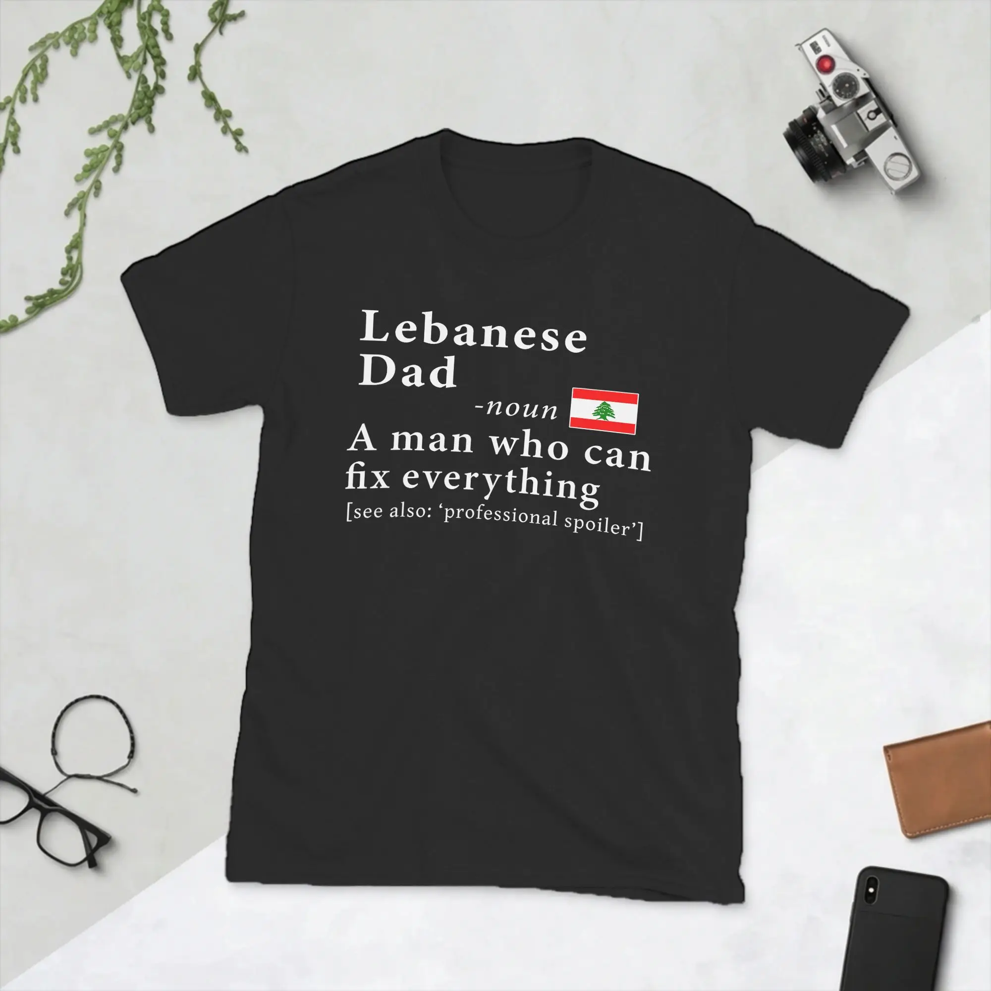 Men T-Shirt Lebanese Dad Definition Lebanon Flag Humor Pure Cotton Tees Short Sleeve Father's Day T Shirt Crewneck Clothing