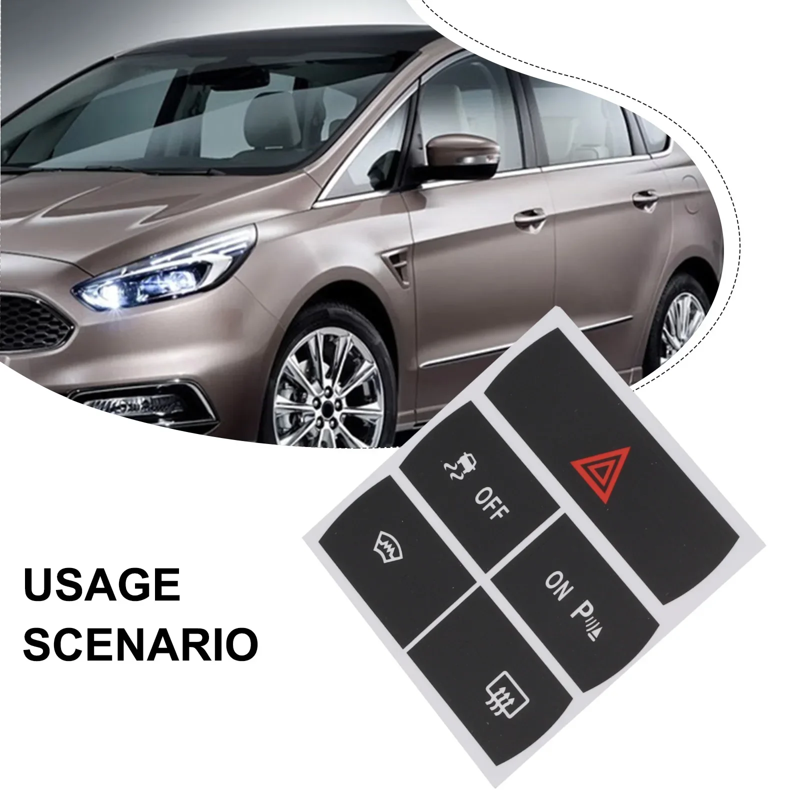 

Set Of Stickers To Repair The Hazard Button Defroster And For Ford For S-Max Double Flash Repair Switch Button Sticker