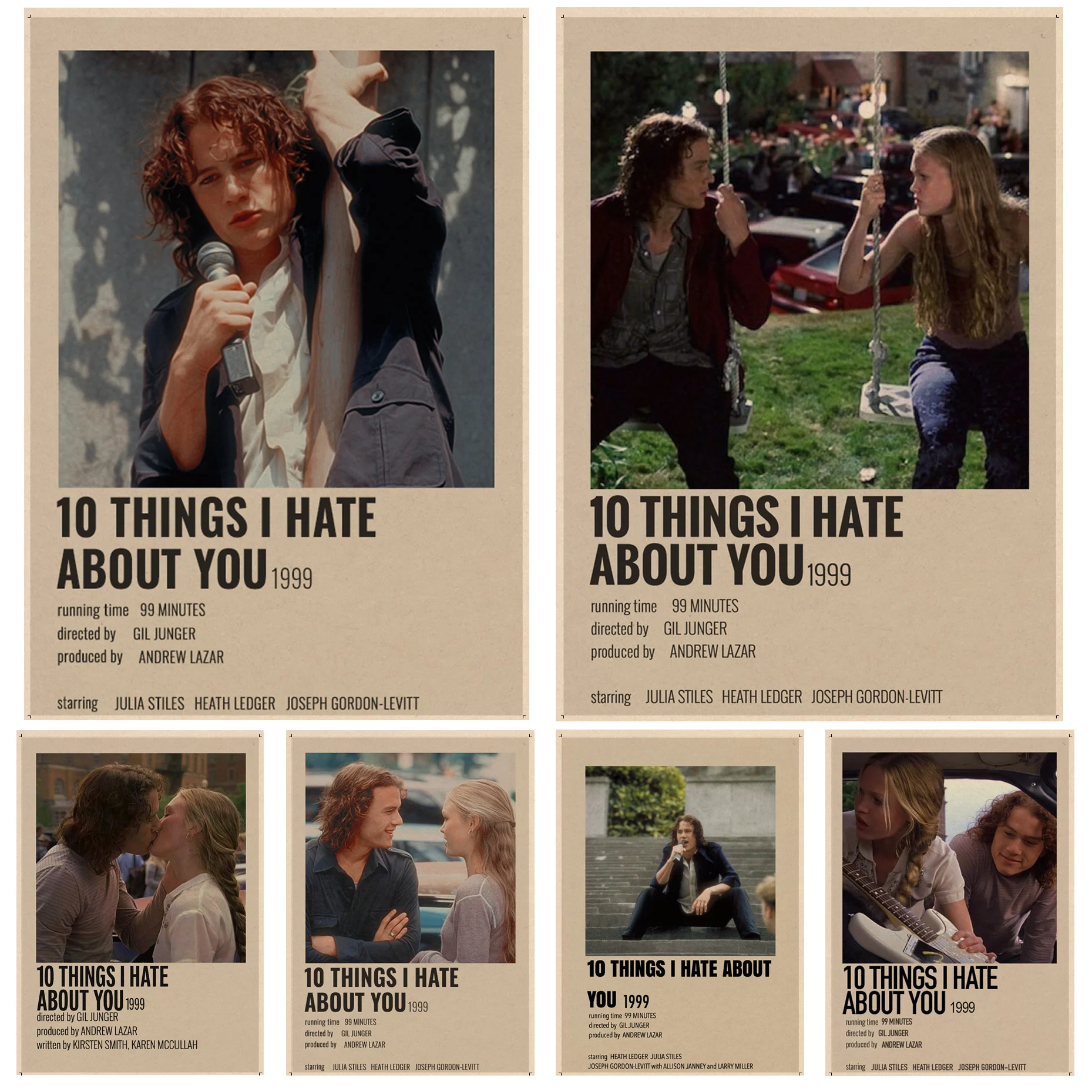 10 Things I Hate About You Classic Movie Posters Vintage Room Home Bar Cafe Decor Kawaii Room Decor