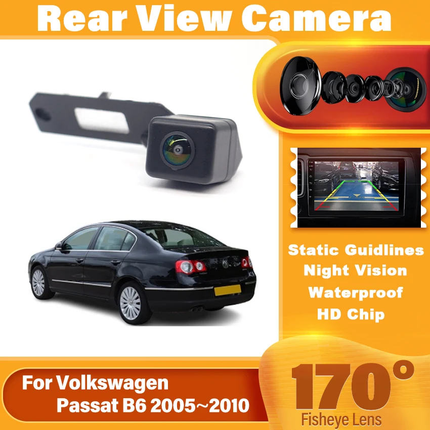 

CCD HD AHD камера заднего вида «рыбий глаз» для Volkswagen Passat B6 2005 2006 2007 2008 2009 2010 автомобильный монитор заднего вида ночного видения