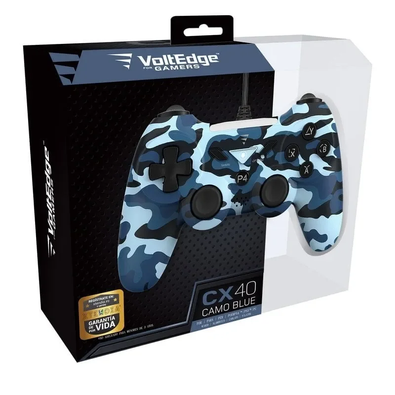 MANDO CON CABLE VOLTEDGE CX40 ELIGE TU COLOR PARA PLAYSTATION 4 PLAYSTATION 3 Y PC VERSIÓN ESPAÑOLA GARANTÍA EUROPEA