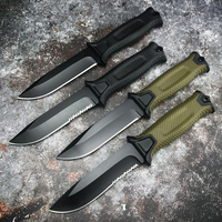 GB1500 Outdoor Straight Knife High Hardness Camping Tactical Wilderness Survival Fixed Blade Multifunctional Knives with Sheath